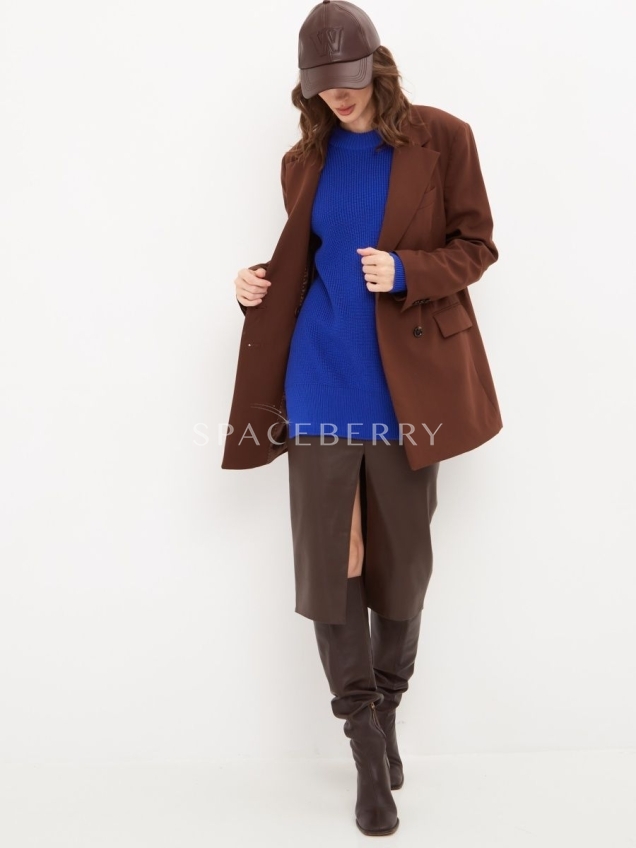 Женский вязаный свитер оверсайз, трикотажный джемпер, кофта